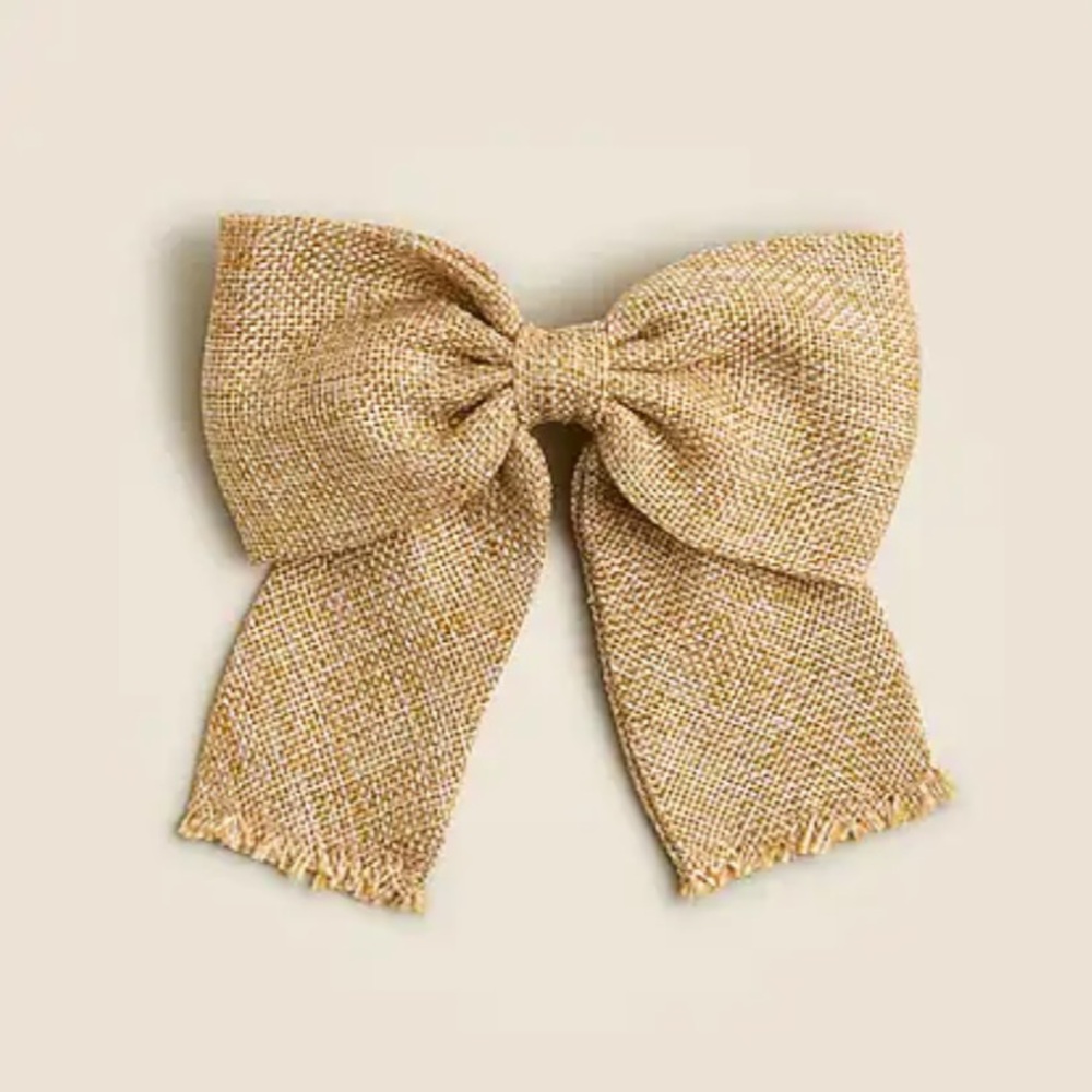 J. Crew Canvas Bow Hair Clip Golden Desert NEVER WORN